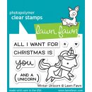Lawn Fawn, clear stamp, winter unicorn