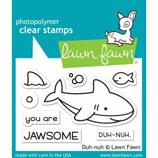 Lawn Fawn, clear stamp, shark/ duh-nuh