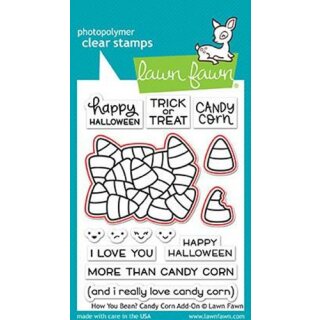 Lawn Fawn, clear stamp, how you bean? candy corn add-on