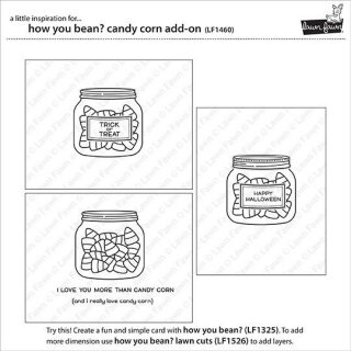 Lawn Fawn, clear stamp, how you bean? candy corn add-on
