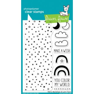 Lawn Fawn, clear stamp, starry backdrops
