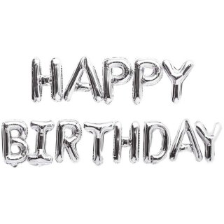 Folienballon HAPPY BIRTHDAY,Silber, 13tlg., ca. 36cm