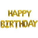 Folienballon HAPPY BIRTHDAY,Gold, 13tlg., ca. 36cm