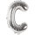Folienballon C, SILBER, ca. 36cm