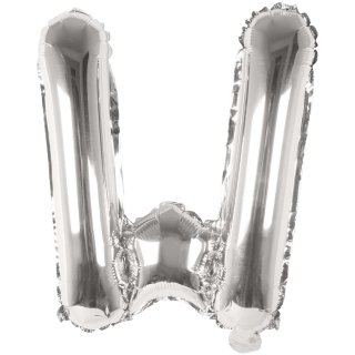 Folienballon W, SILBER, ca. 36cm