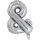 Folienballon &, SILBER, ca. 36cm