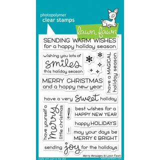 Lawn Fawn, clear stamp, merry messages
