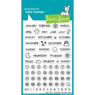 Lawn Fawn, clear stamp, plan on it: calendar