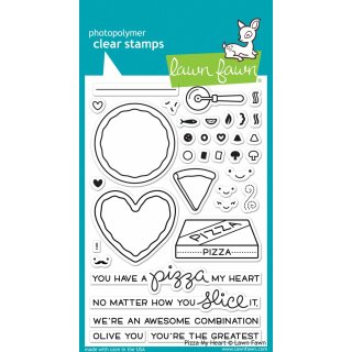 Lawn Fawn, clear stamp, pizza my heart