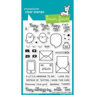 Lawn Fawn, clear stamp, love letters