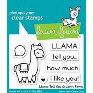Lawn Fawn, clear stamp, llama tell you