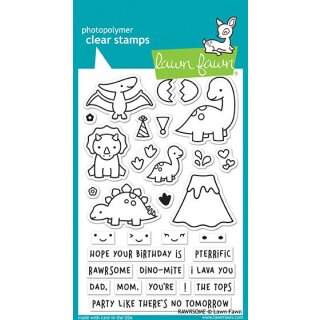 Lawn Fawn, clear stamp, RAWRSOME