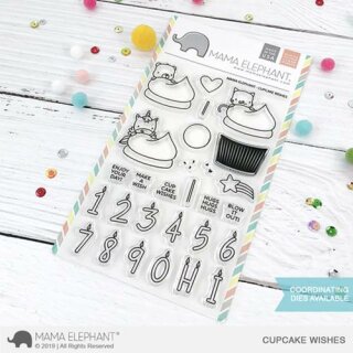 Mama Elephant, clear stamp, Cupcake Wishes