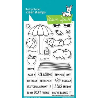 Lawn Fawn, clear stamp, on the beach