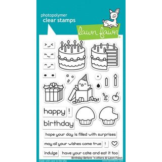 Lawn Fawn, clear stamp, birthday before n afters