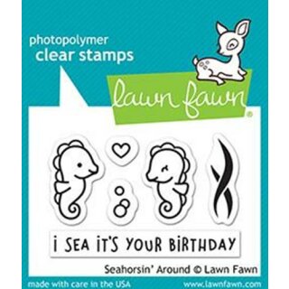 Lawn Fawn, clear stamp, seahorsin around