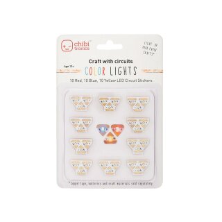 Chibi Lights, Color LEDs MegaPack, 30 LED Circuit Sticker...