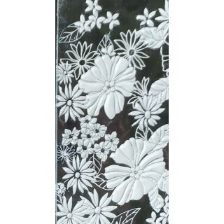 Verzierwachsplatte 100x200mm - Bouquet weiss/hellblau (1...