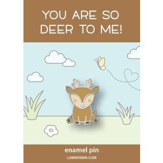 Lawn Fawn, "hello, deer" enamel pin