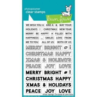 Lawn Fawn, clear stamp, offset sayings: christmas