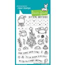 Lawn Fawn, clear stamp, christmas fishes