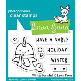 Lawn Fawn, clear stamp, winter narwhal