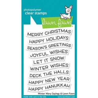 Lawn Fawn, clear stamp, winter wavy sayings