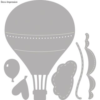 Rayher Stanzschablonen Set: Balloon, 1,4x2cm-6x8,6cm, 6...