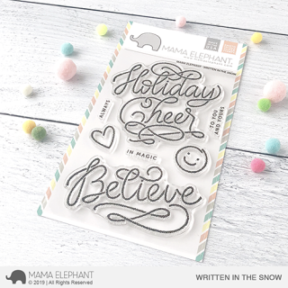 Mama Elephant, clear stamp, Written in Snow