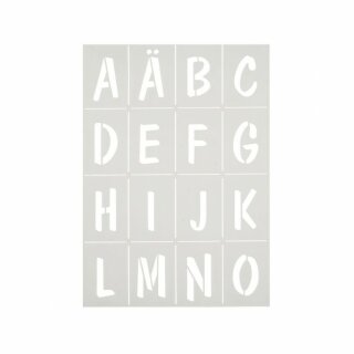 Stencil, Buchstaben A - O, DIN A4, 16-teilig