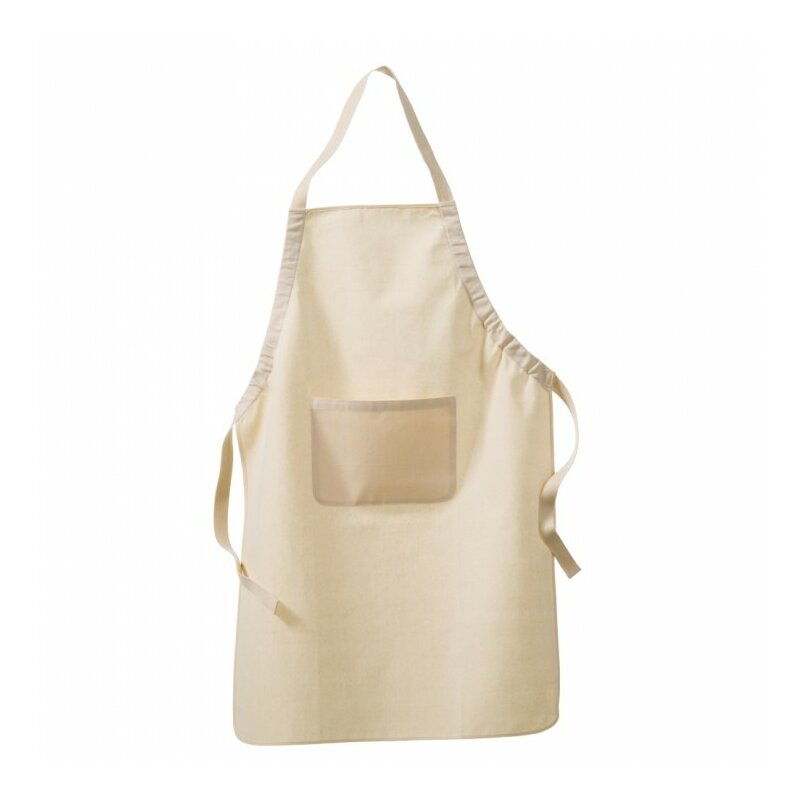 Schürze Baumwolle, mit Tasche, 60 x 90 cm, 270 g/m², natur