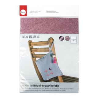 Metallic Bügel-Transferfolie, 21,5x28cm, 2-fach sort., 2 Bogen, rosé