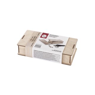 Brandmalkolben in Holzbox, inkl. Zubehör, Box 1Set