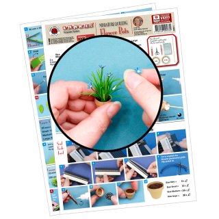 papier + ideen: Quilling Template, 3D Blumentöpfe