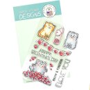 Gerda Steiner Designs, Valentine Cats 4x6 Clear Stamp Set