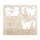 Holz-Steckteil Brautpaar, 5-tlg., 10cm Herz, 1 Set, natur