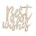 Holz Minischrift "Best wishes", 5,9x5,7x0,3cm, 4 Stück, natur