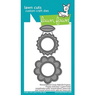 Lawn Fawn, lawn cuts/ Stanzschablone, reveal wheel circle add-on frames: flower and sun