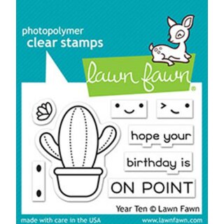 Lawn Fawn, clear stamp, year ten/ Kaktus