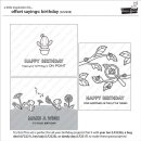 Lawn Fawn, clear stamp, offset sayings: birthday