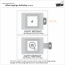 Lawn Fawn, clear stamp, offset sayings: birthday