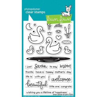 Lawn Fawn, clear stamp, swan soiree