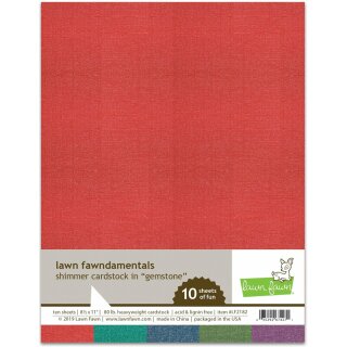 Lawn Fawn, shimmer cardstock - gemstone, Block 10 Blatt,...