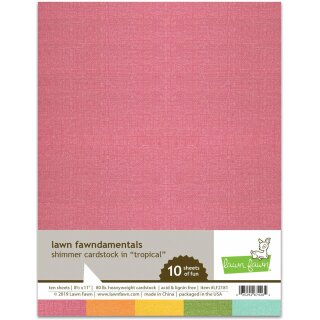 Lawn Fawn, shimmer cardstock - tropical, Block 10 Blatt,...