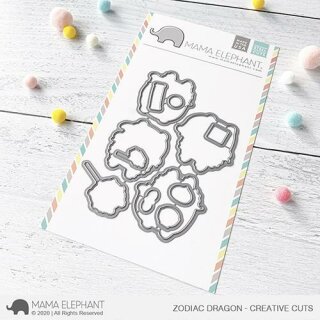 Mama Elephant, Creative Cuts/ Stanzschablone, Zodiac Dragon