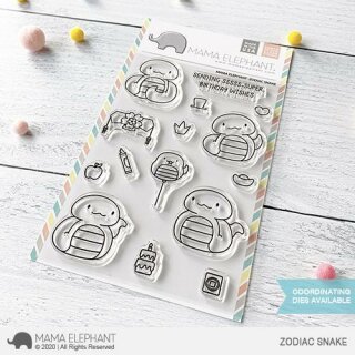 Mama Elephant, clear stamp, Zodiac Snake