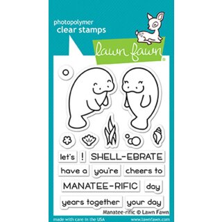 Lawn Fawn, clear stamp, manatee-rific