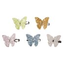 Glitter-Schmetterlinge auf Klammer, 4x3,6cm, farbl....