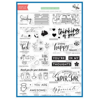 Lawn Fawn, clear stamp, thinking of you