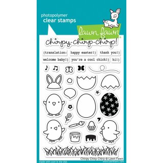 Lawn Fawn, clear stamp, chirpy chirp chirp